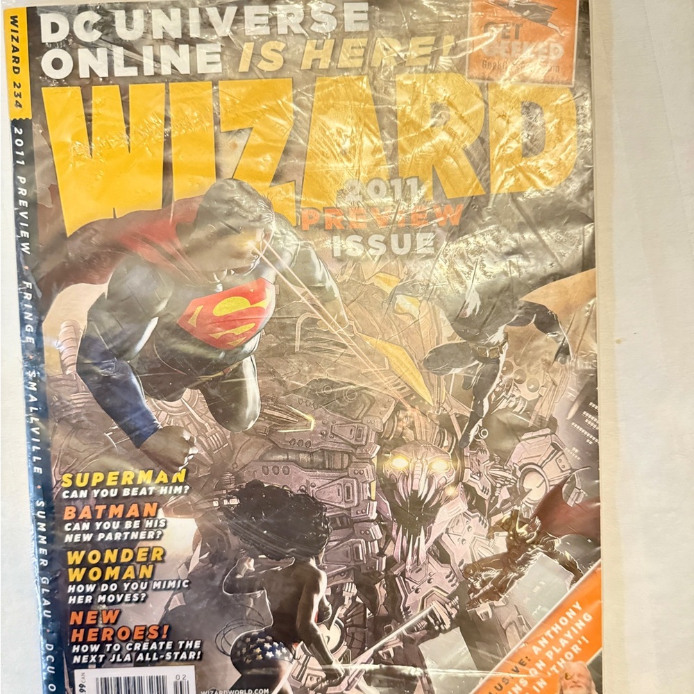 DC Comics Wizard Magazine with Superman and Batman - Red, Blue, Yellow